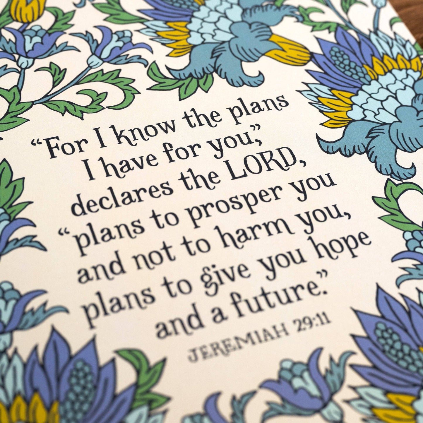 For I Know the Plans Art Print (Jeremiah 29)