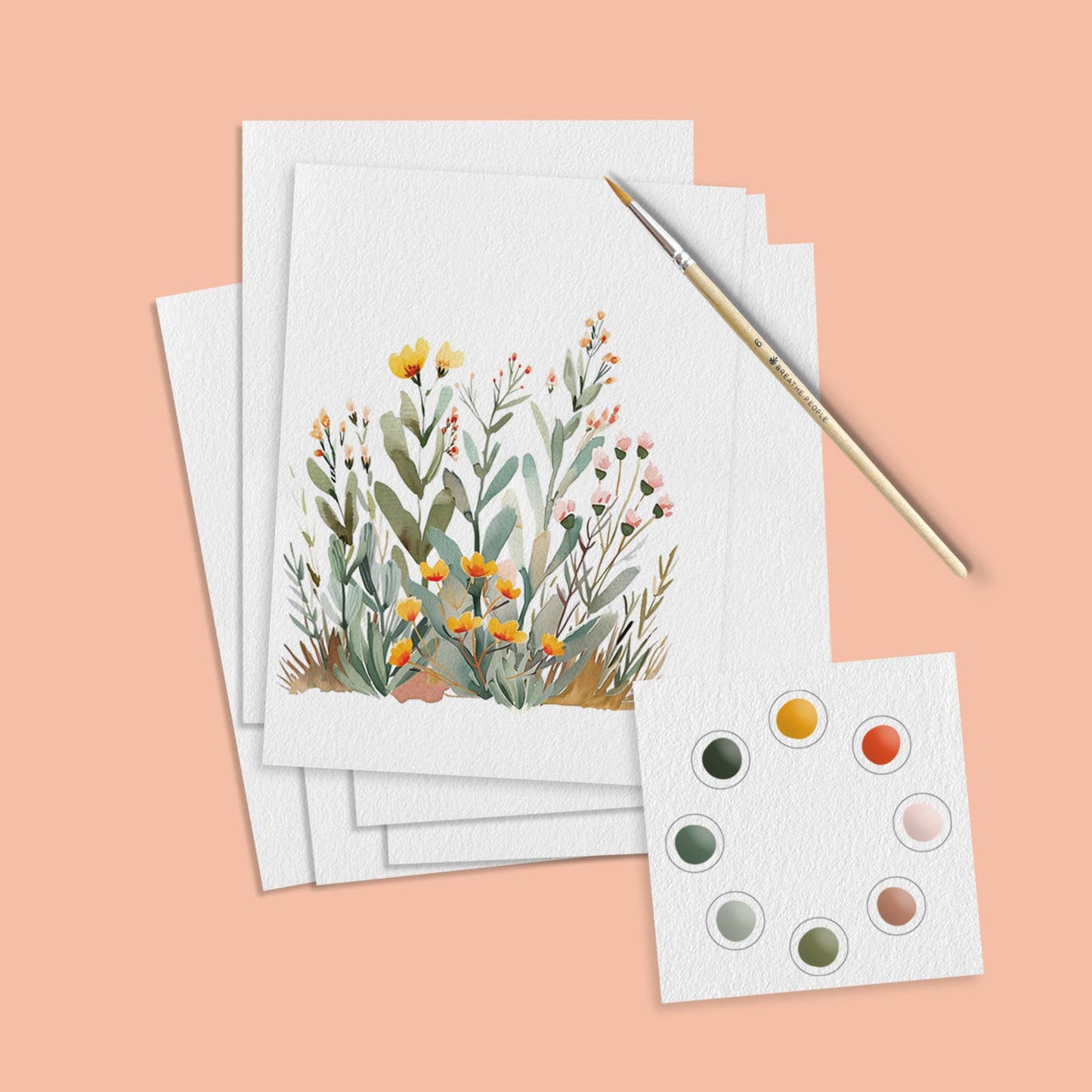 All in One Watercolor Mini Prints + Postcards: Desert Blooms