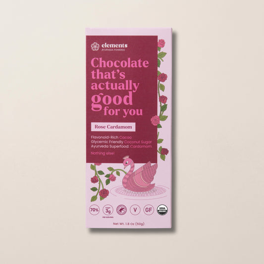Rose Cardamom Dark Chocolate Bar | Vegan Kosher