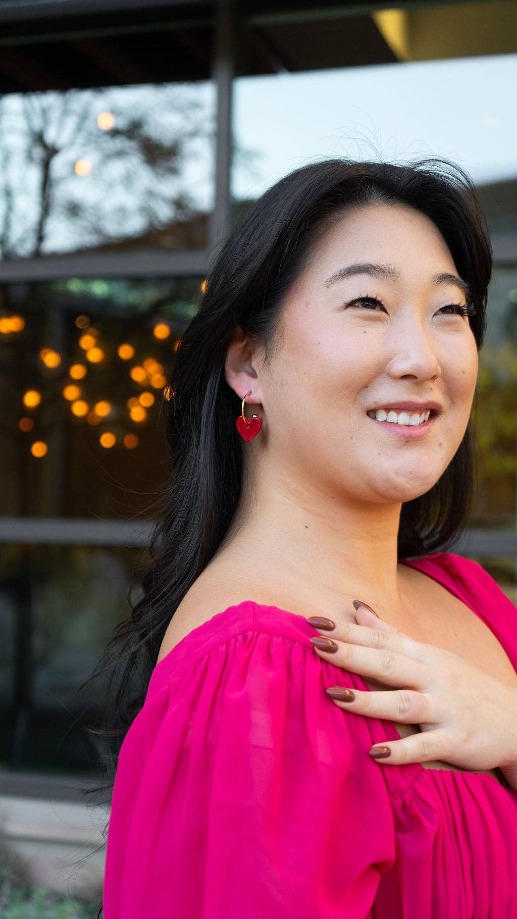 Sweetheart Hoops - Red // Valentine's Day Earrings, Jewelry