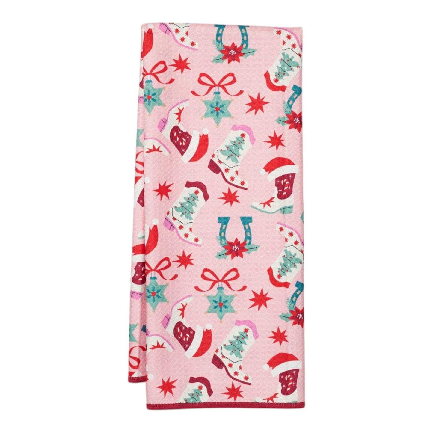 Anywhere Towel Reversible -  Cowgirl Christmas