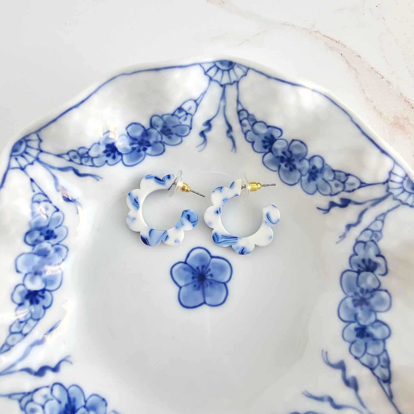 Flora Mini Hoops - Greek Goddess Blue // Flower Summer