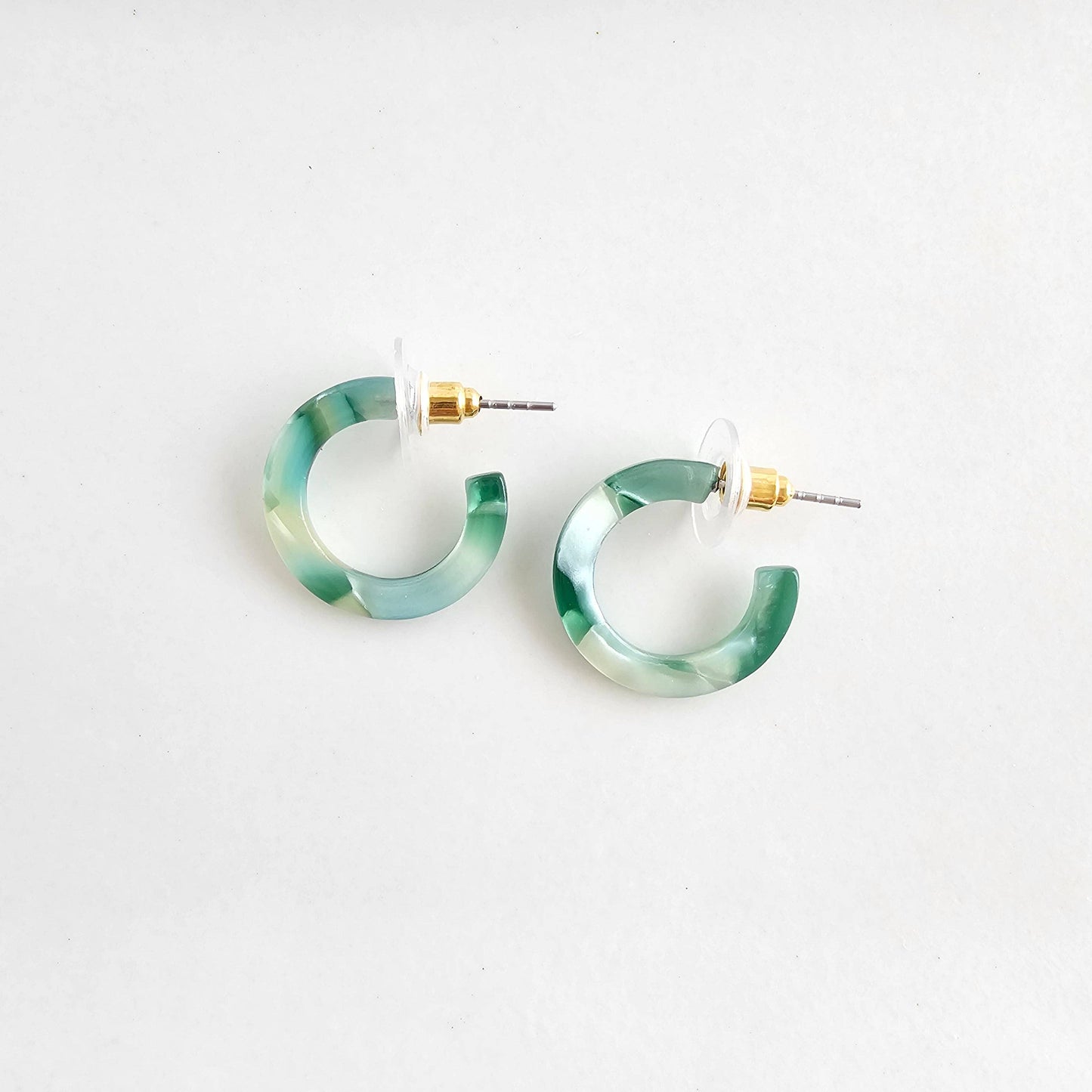 Micro Cam Mini Hoops - Palm Lustre // Resort Summer Earrings