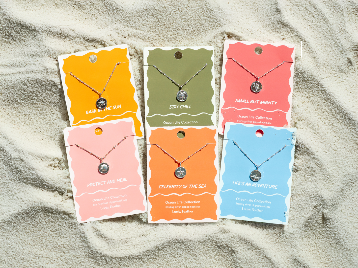 Ocean Life Necklace - Sterling Silver-Dipped - Wave