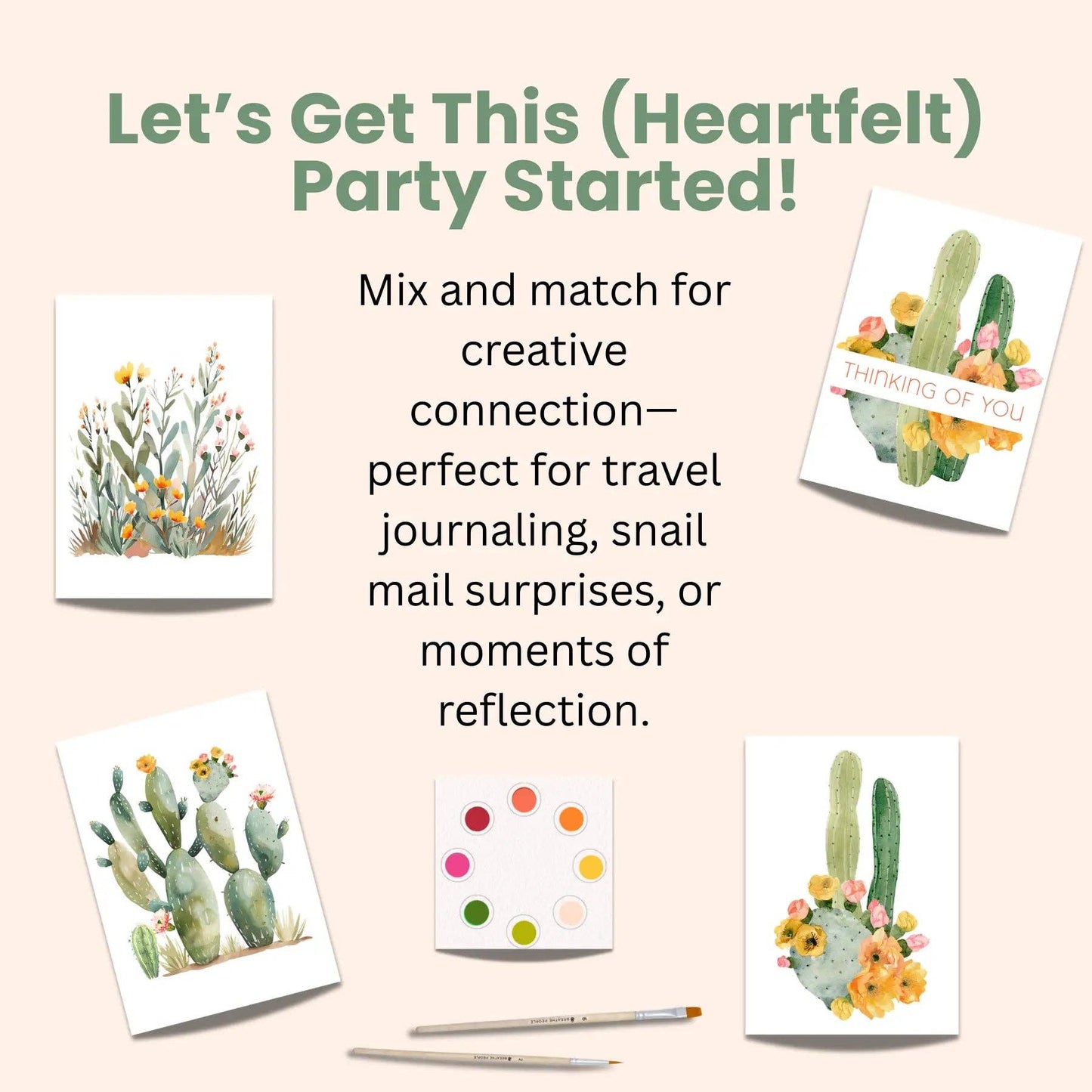 All-in-One Watercolor Art Prints + Postcards: Folk Art (Copy)