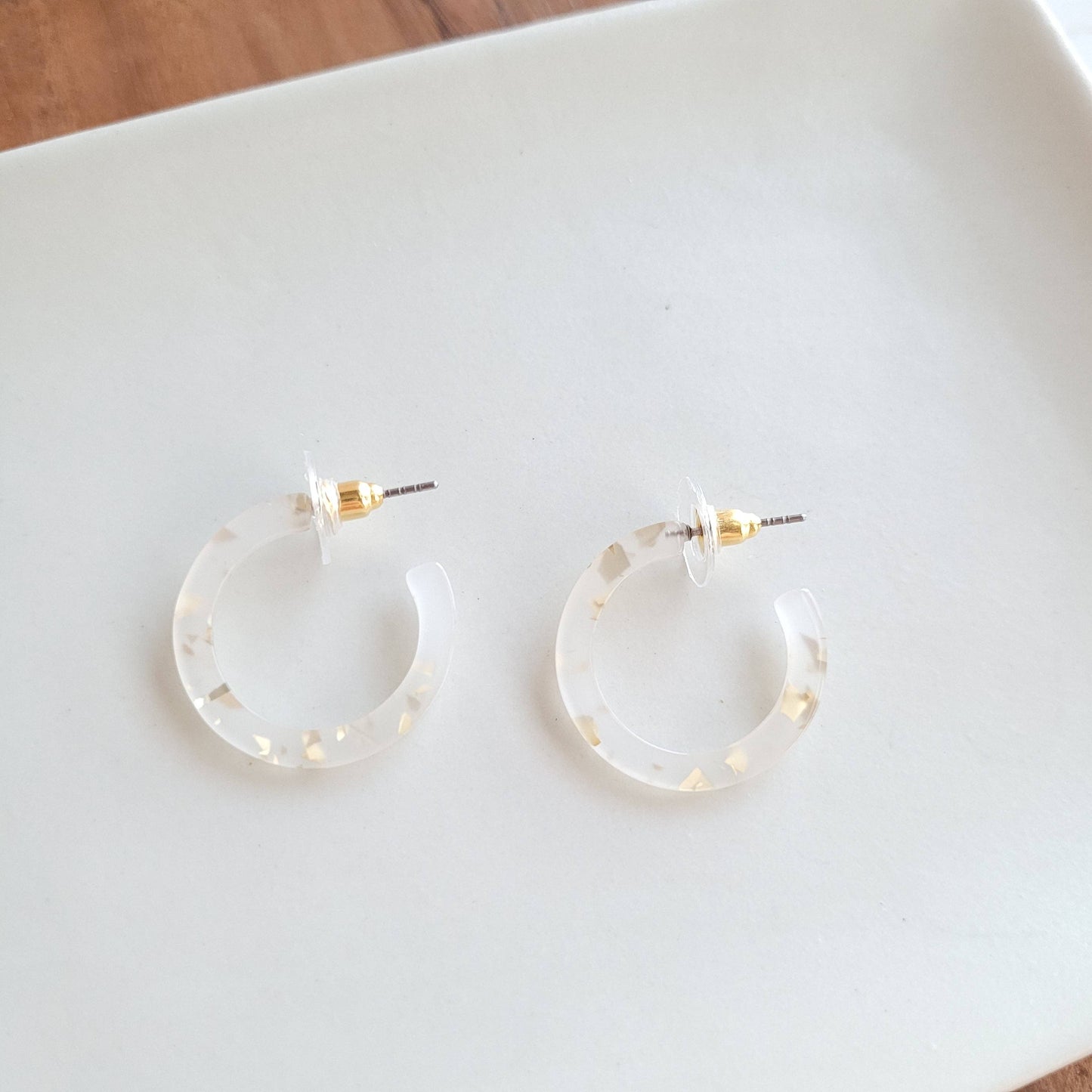 Cam Mini Hoops - Gold Flake // Jewelry, Earrings, Holiday