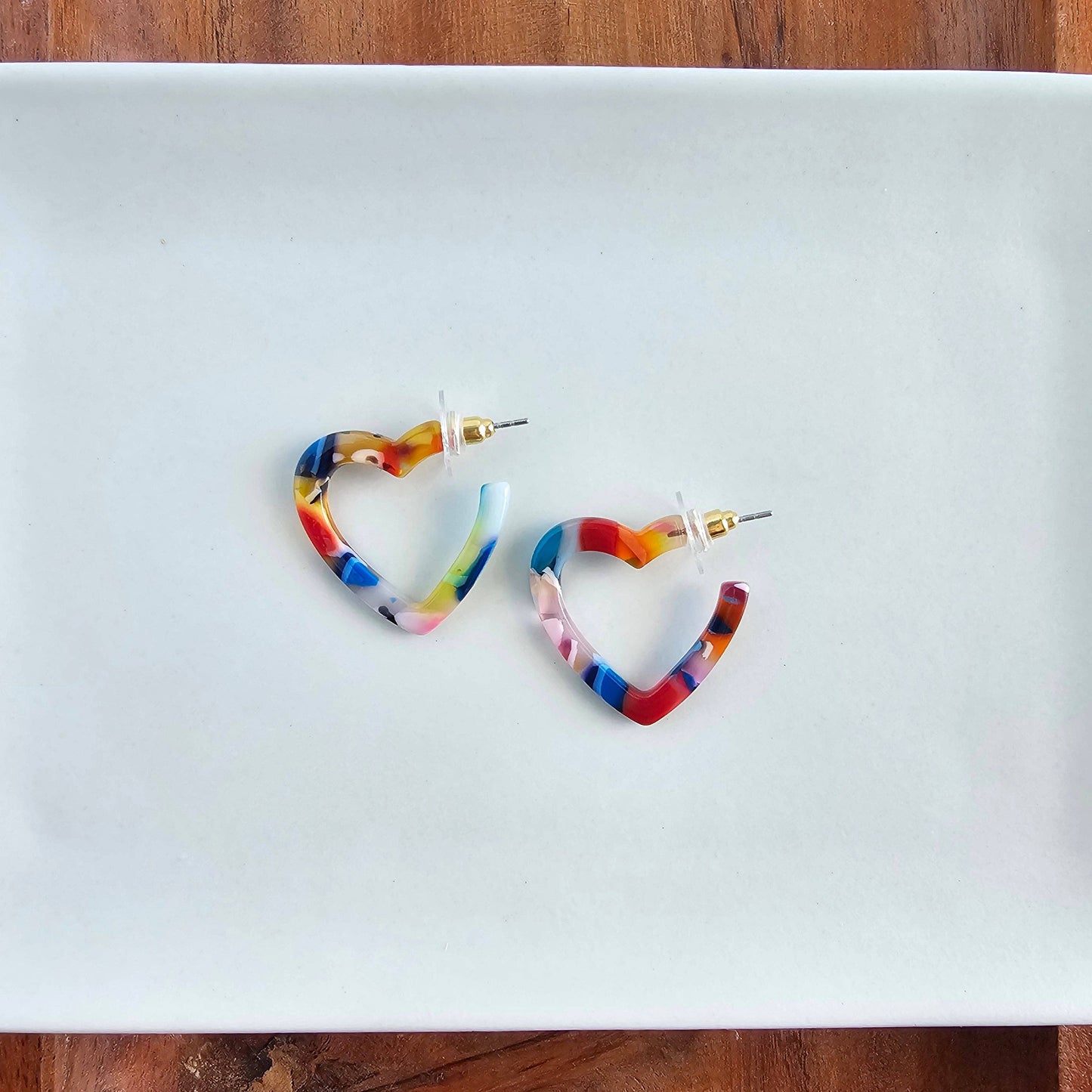 Mini Heart Hoops - Fiesta // Valentine's Day Earrings