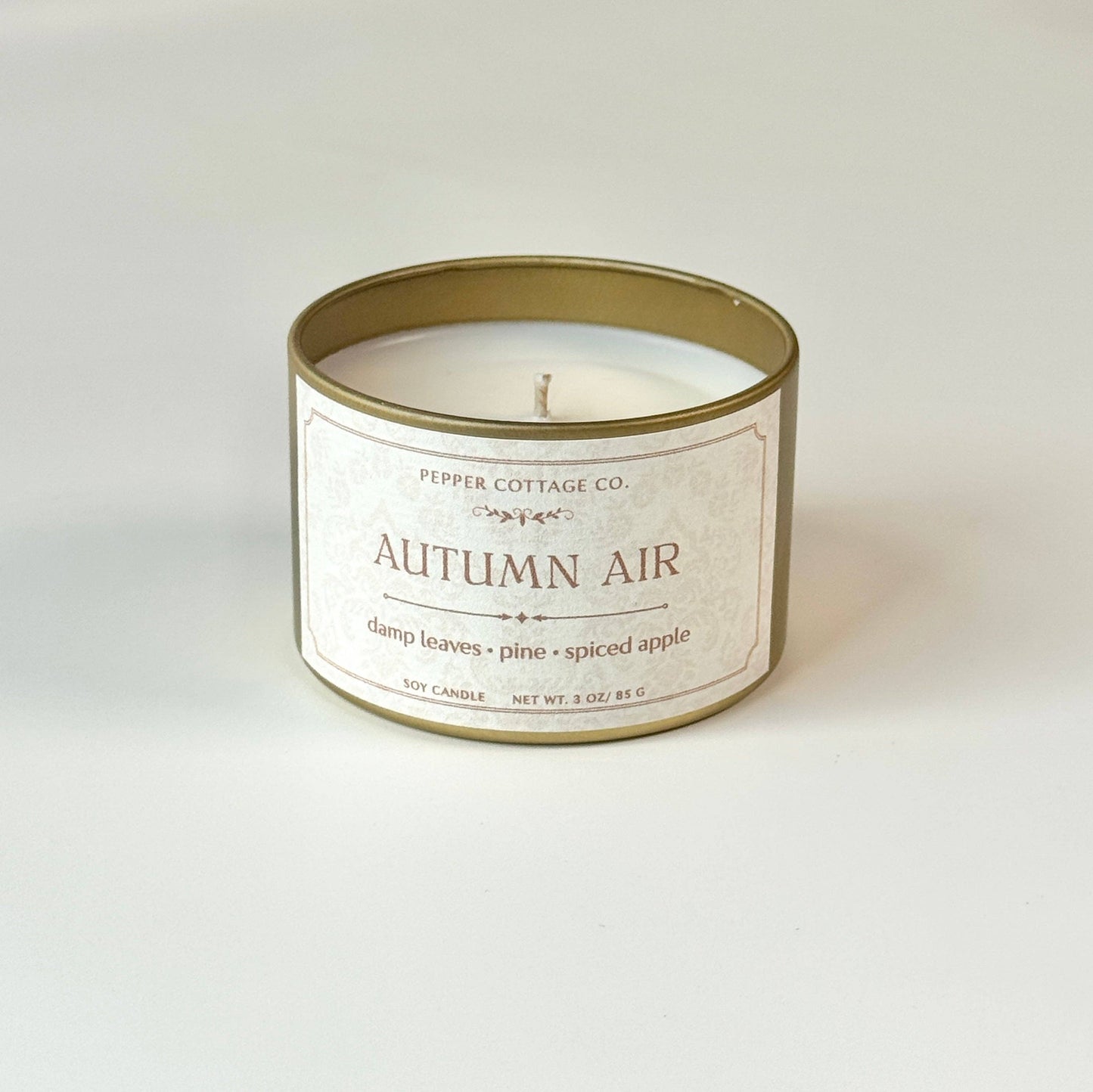 Autumn Air - Wet Leaves, Spiced Apple, Pine, Cedar 3 oz Soy Fall Candle