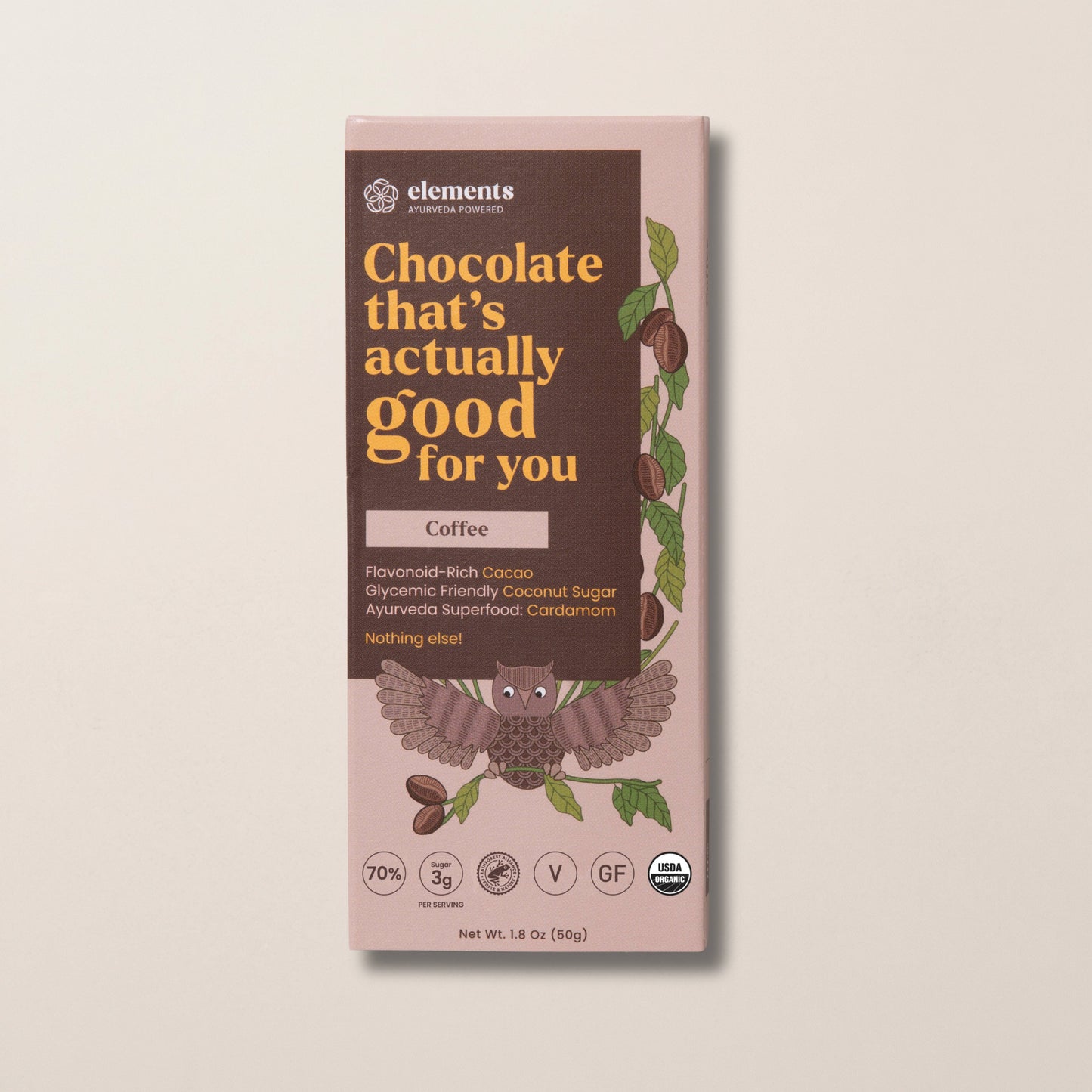 Coffee Dark Chocolate Bar | Vegan Organic
