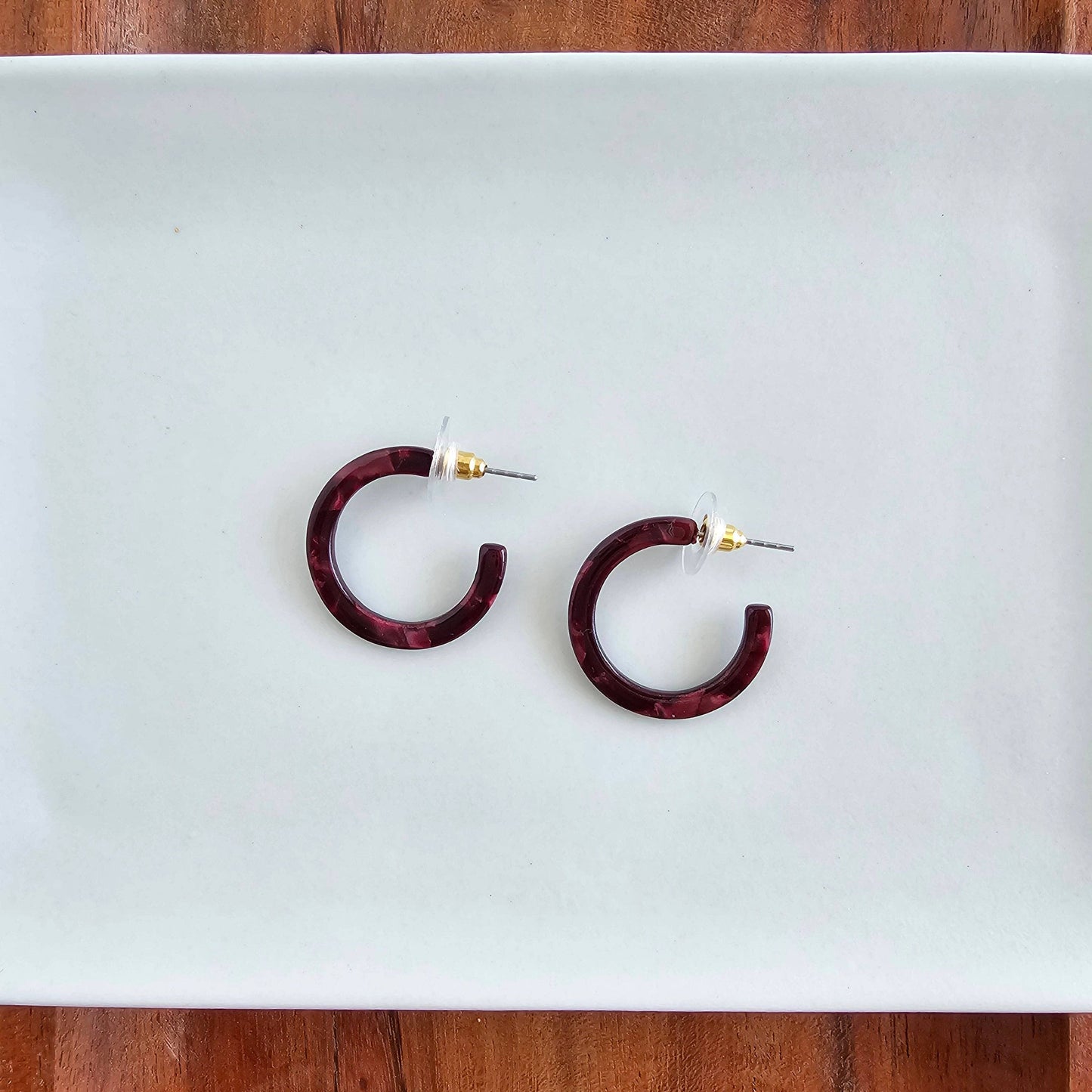 Cam Mini Hoops - Maroon // Jewelry, Earrings, Fall