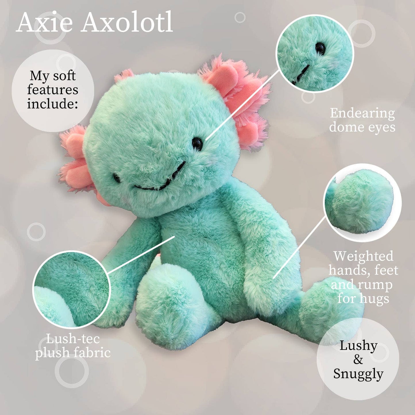 Aqua Axolotl- WS Lushee 16"
