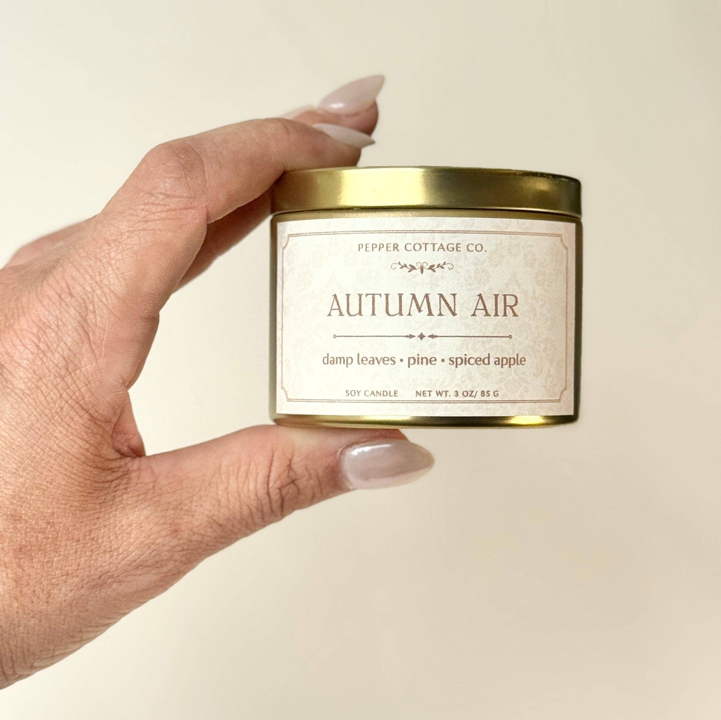Autumn Air - Wet Leaves, Spiced Apple, Pine, Cedar 3 oz Soy Fall Candle