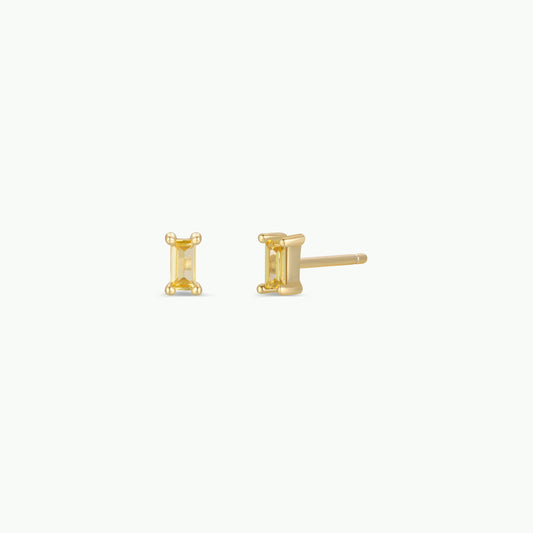 Baguette - Lemon - Gold Earrings