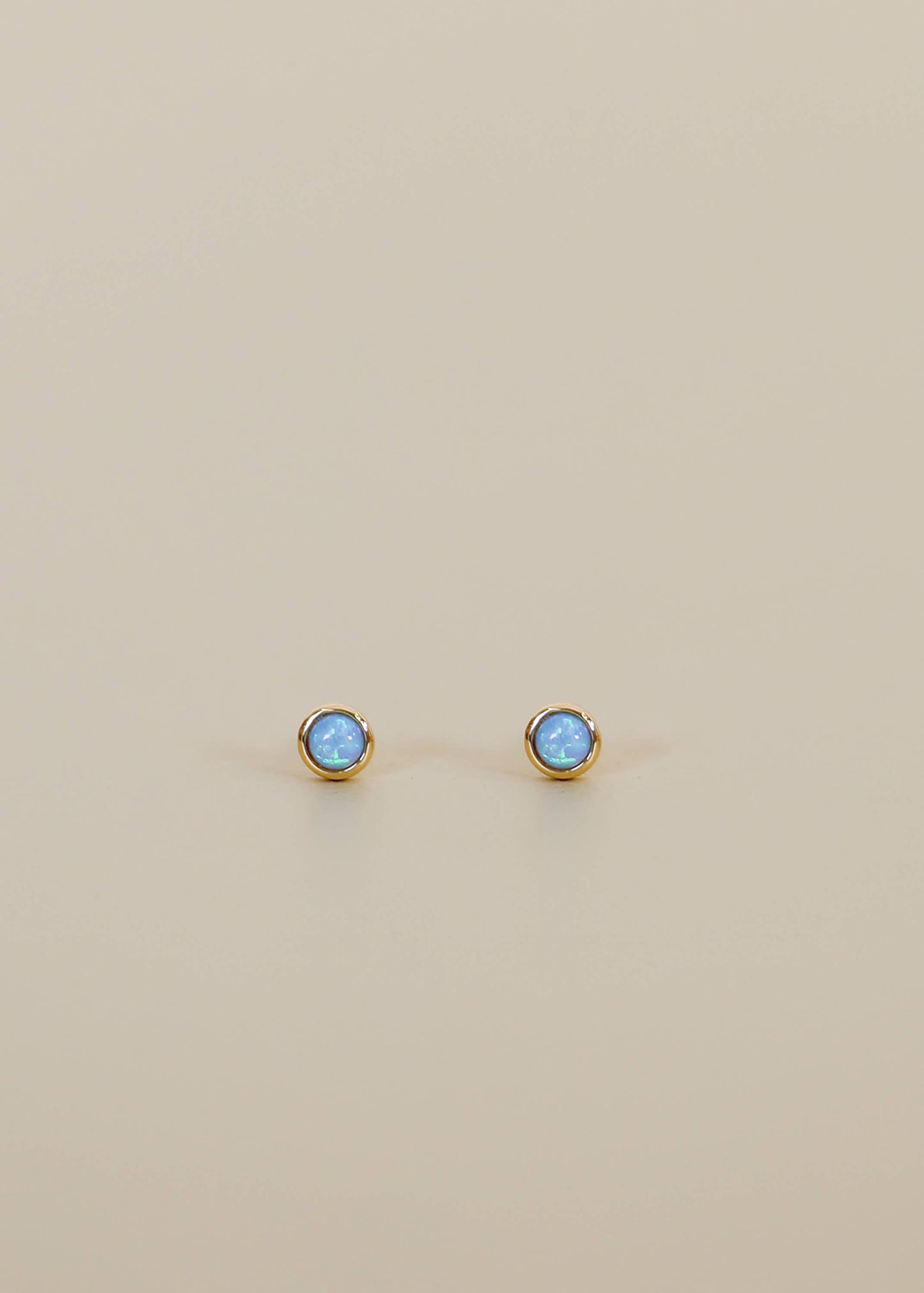 Simple Stud - Fire Opal- Gold Earrings