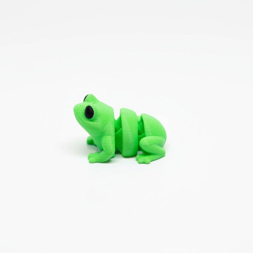 Frog (Lime Green) • Mini 3D Printed Articulated Animal • Flexi Animals • Pocket Pets • Pocket Pals • Desk Pets [#35]*