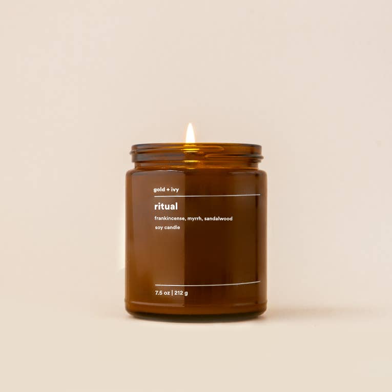 Ritual soy candle - frankincense, myrrh, sandalwood