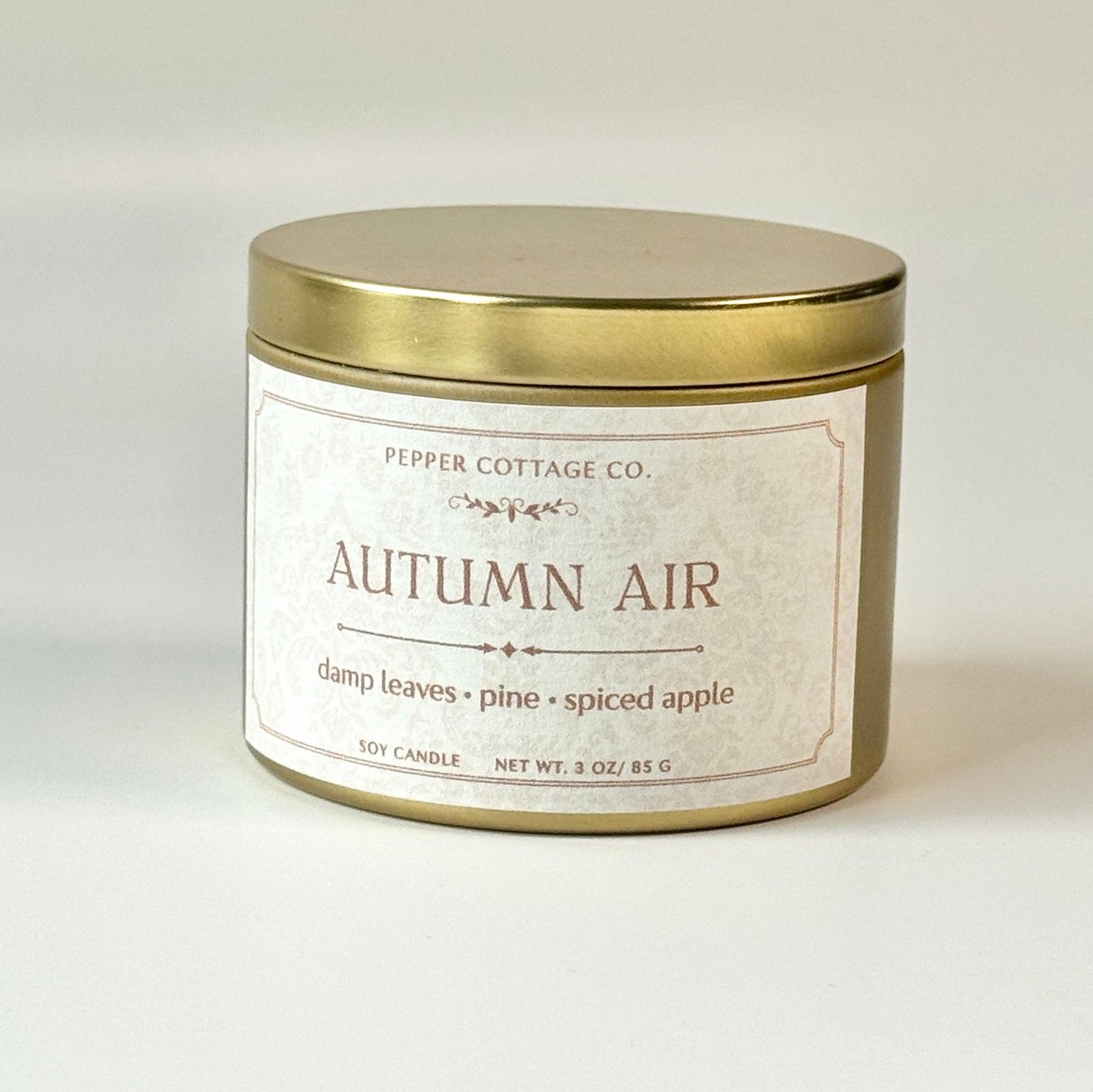 Autumn Air - Wet Leaves, Spiced Apple, Pine, Cedar 3 oz Soy Fall Candle