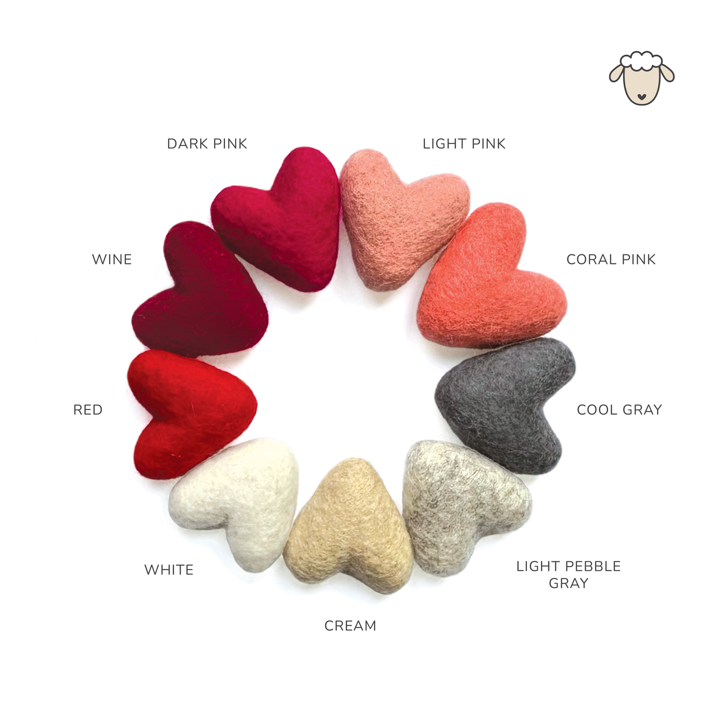 Light Pink Hearts- Set of 20