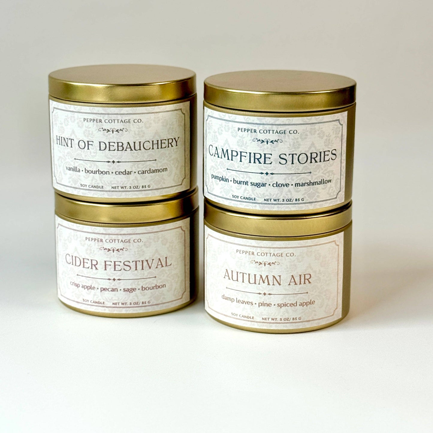 Autumn Air - Wet Leaves, Spiced Apple, Pine, Cedar 3 oz Soy Fall Candle