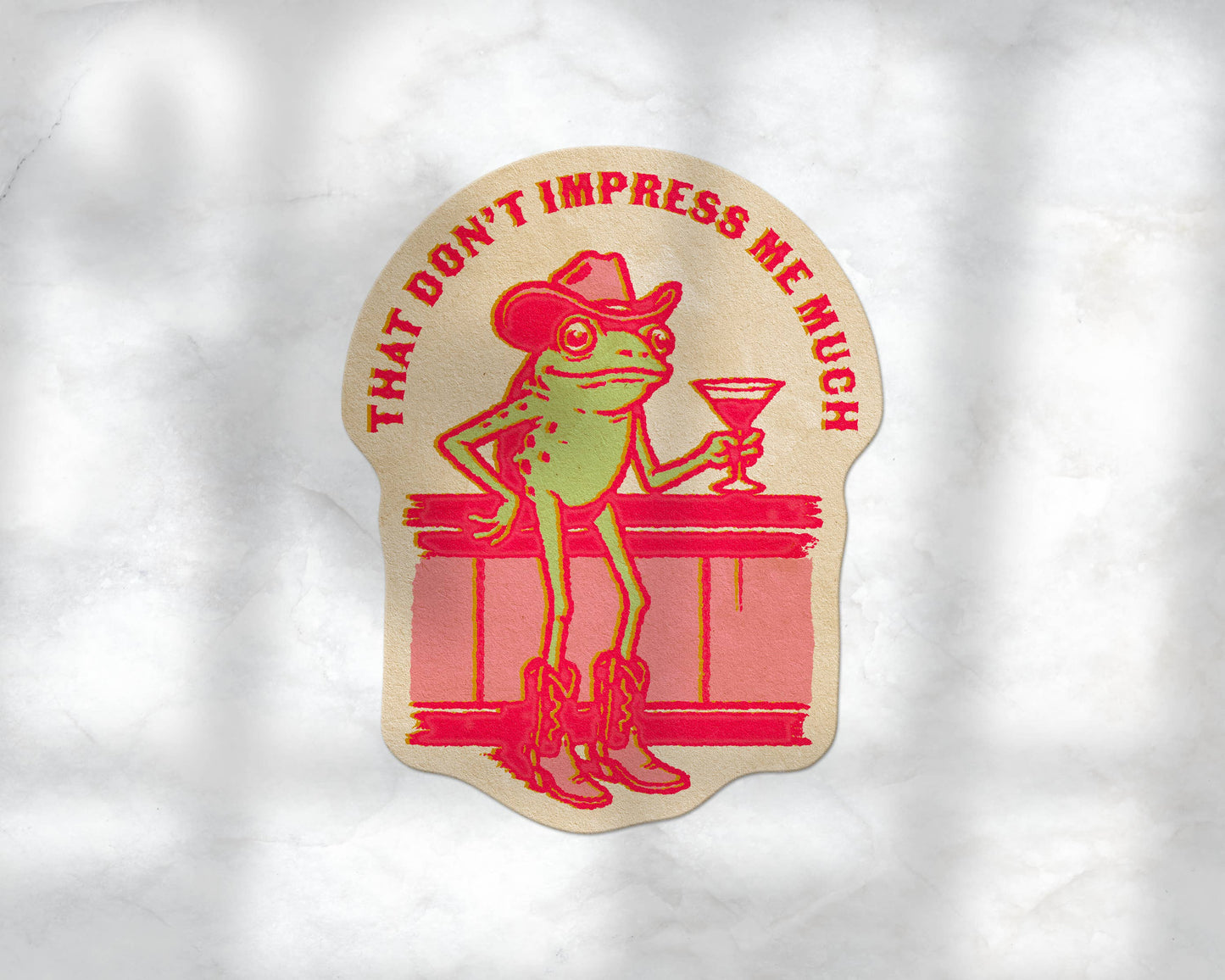 That Don't Impress Me Much Frog Cowgirl Sticker