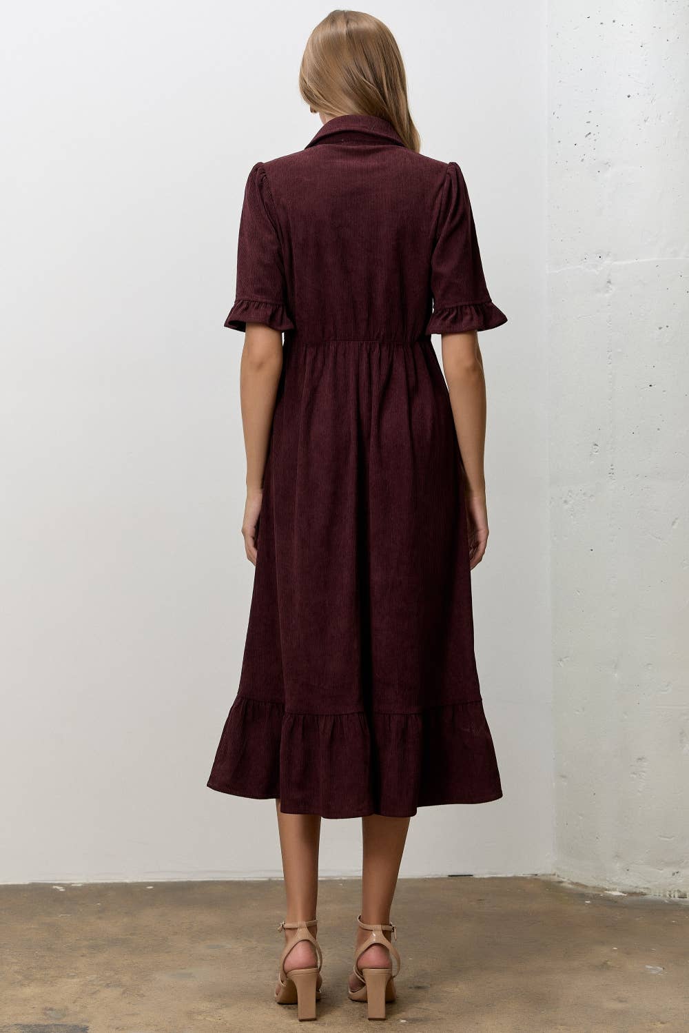 CORDUROY MIDI DRESS