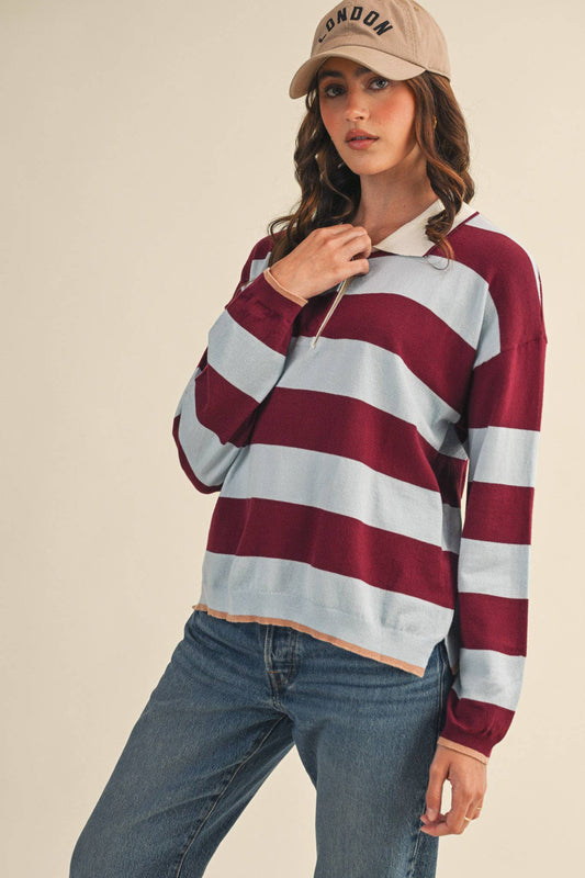 STRIPED RUGBY SWEATER