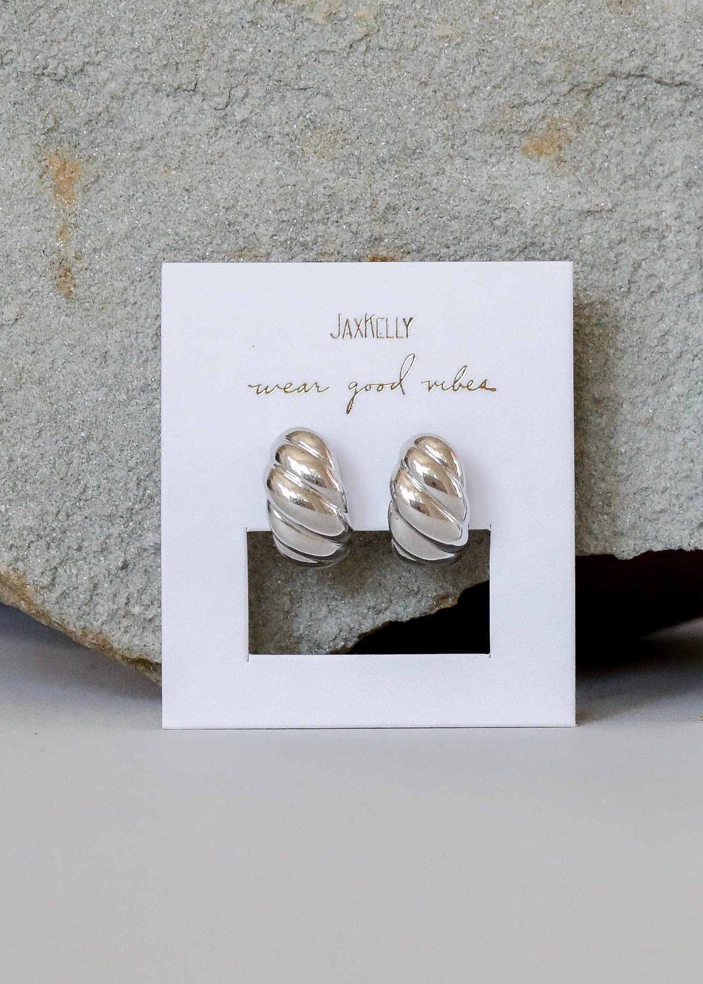 Silver Hoop - Swirl - Earrings