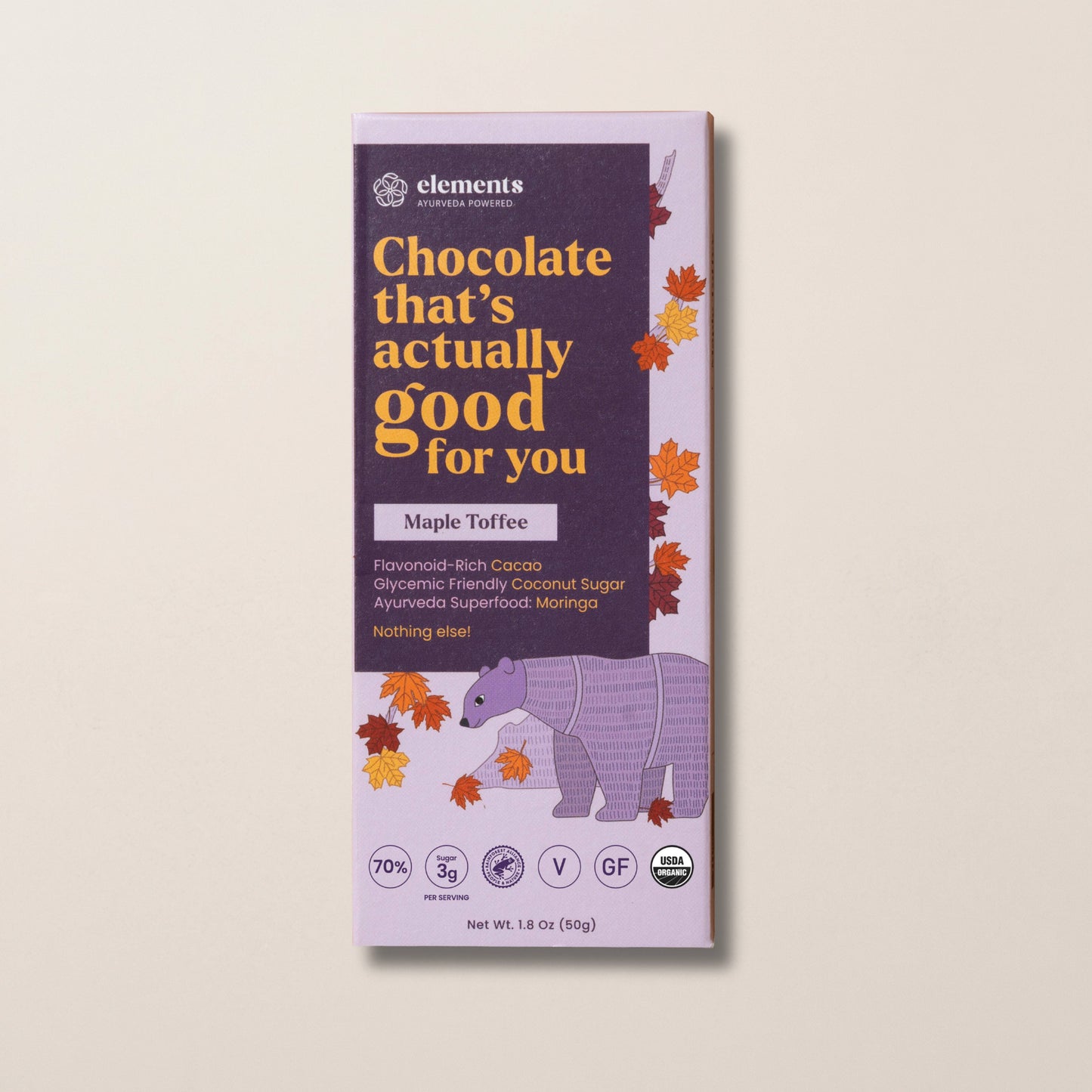 Maple Toffee Dark Chocolate Bar | Vegan Organic