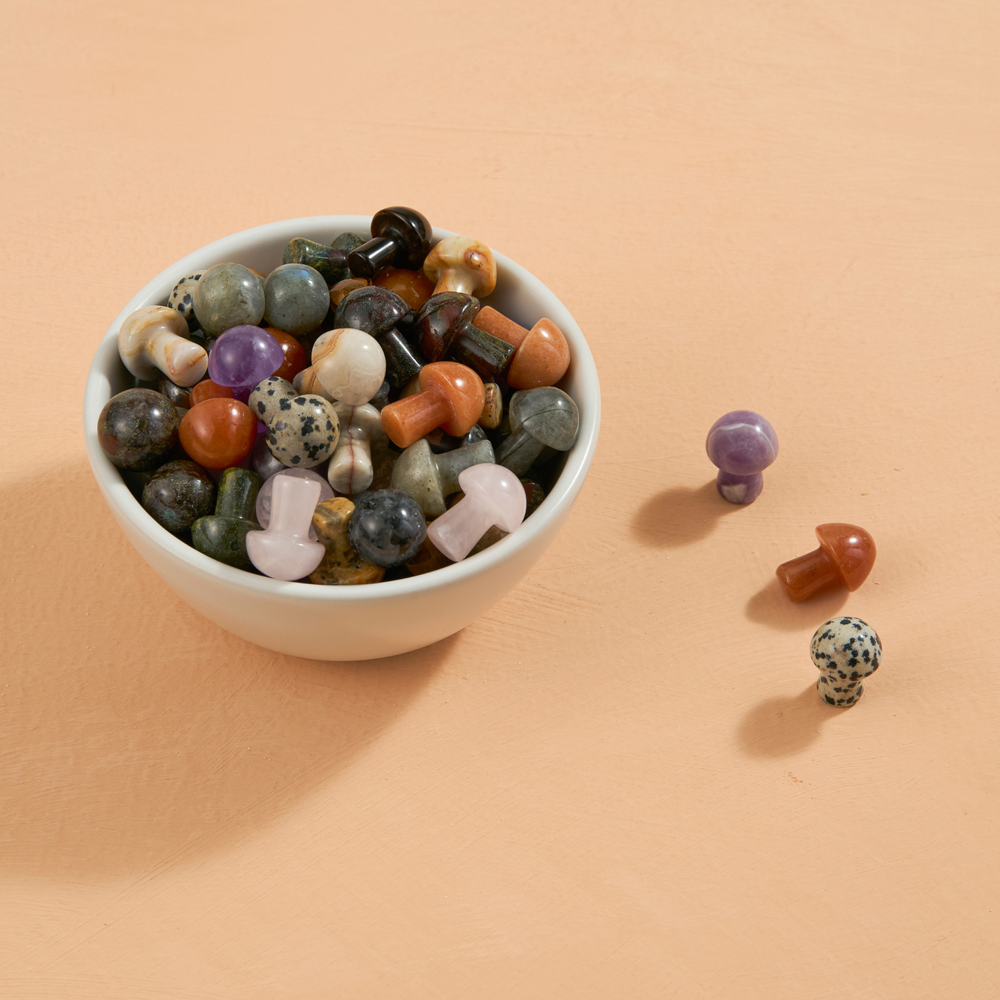 Assorted Carved Crystal Mini Mushrooms