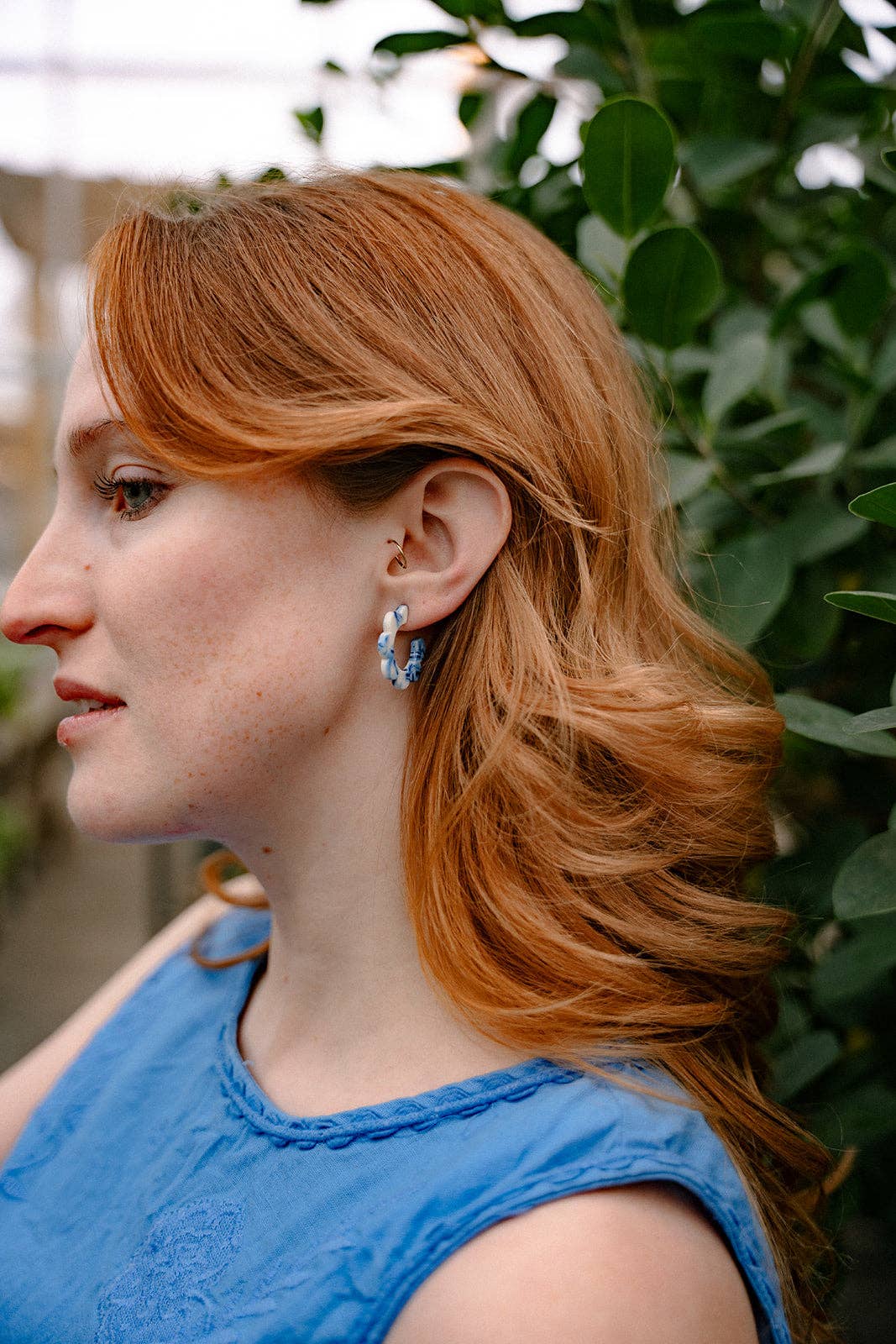 Flora Mini Hoops - Greek Goddess Blue // Flower Summer