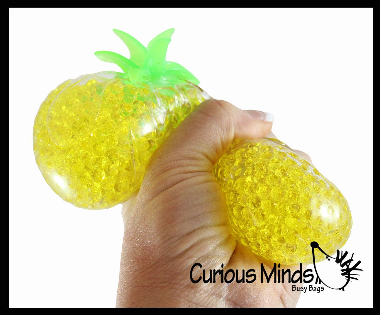 Yellow Pineapple Fruit Water Bead Filled Clear Squeeze
