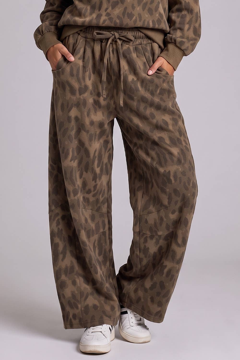 Abstract Leopard Barrel Pants
