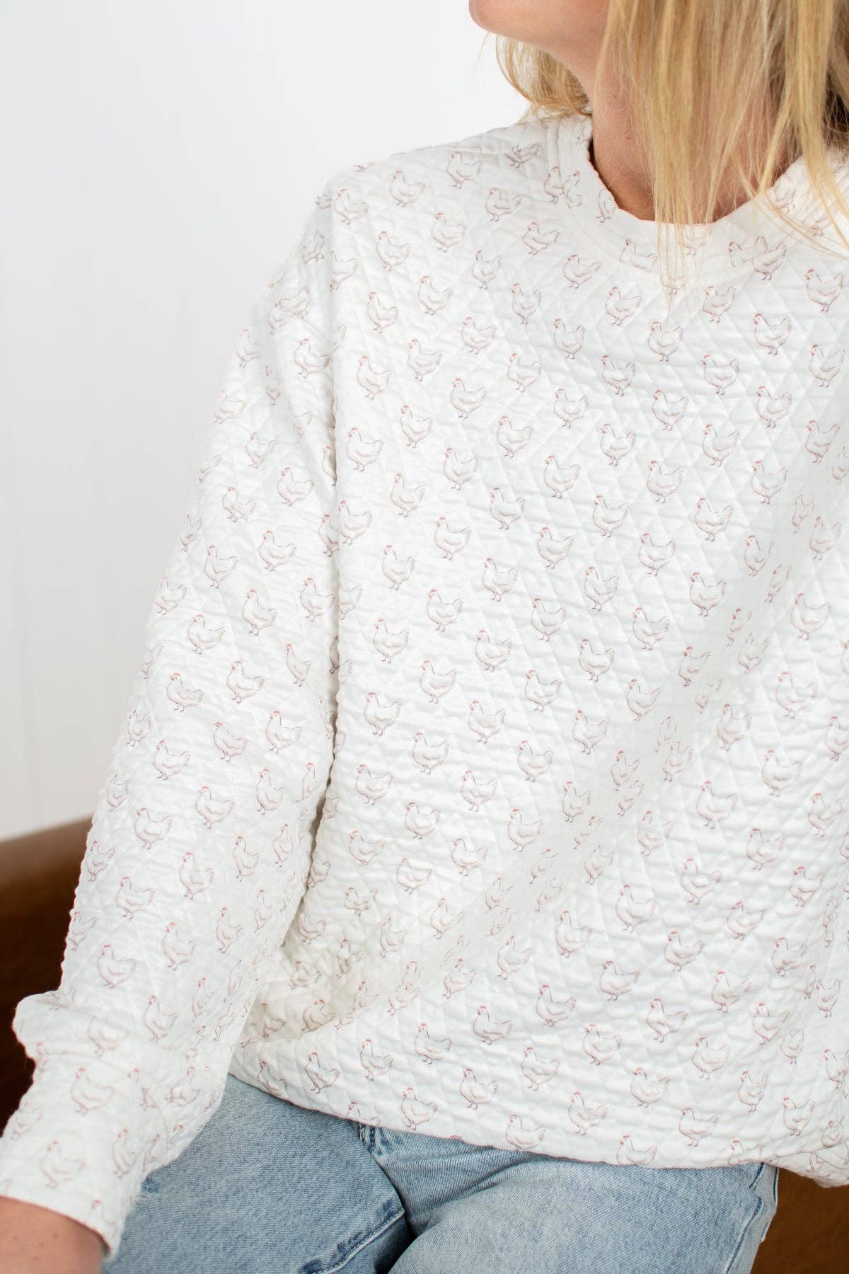 Oversized Quilted Chicken Sweater