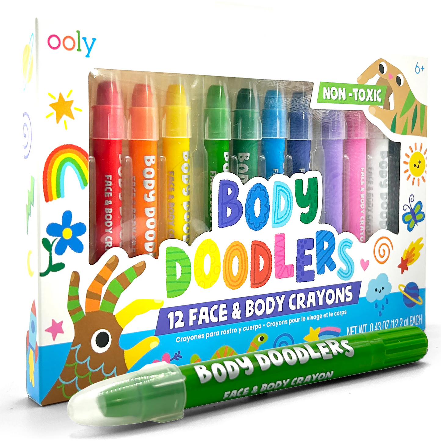 Body Doodlers Face and Body Crayons - Set of 12