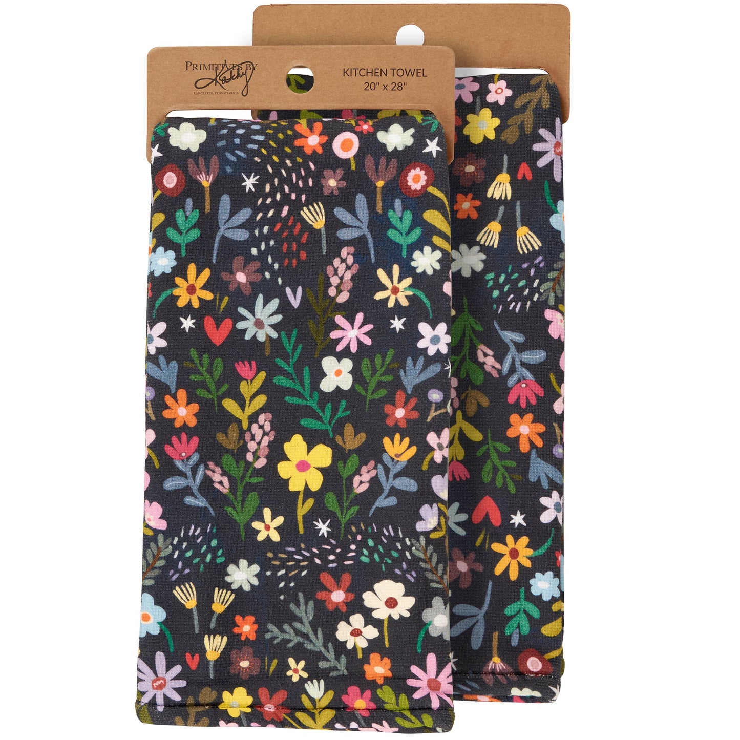 Dark Floral Kitchen Towel