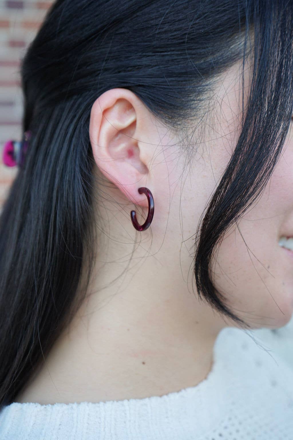 Cam Mini Hoops - Maroon // Jewelry, Earrings, Fall