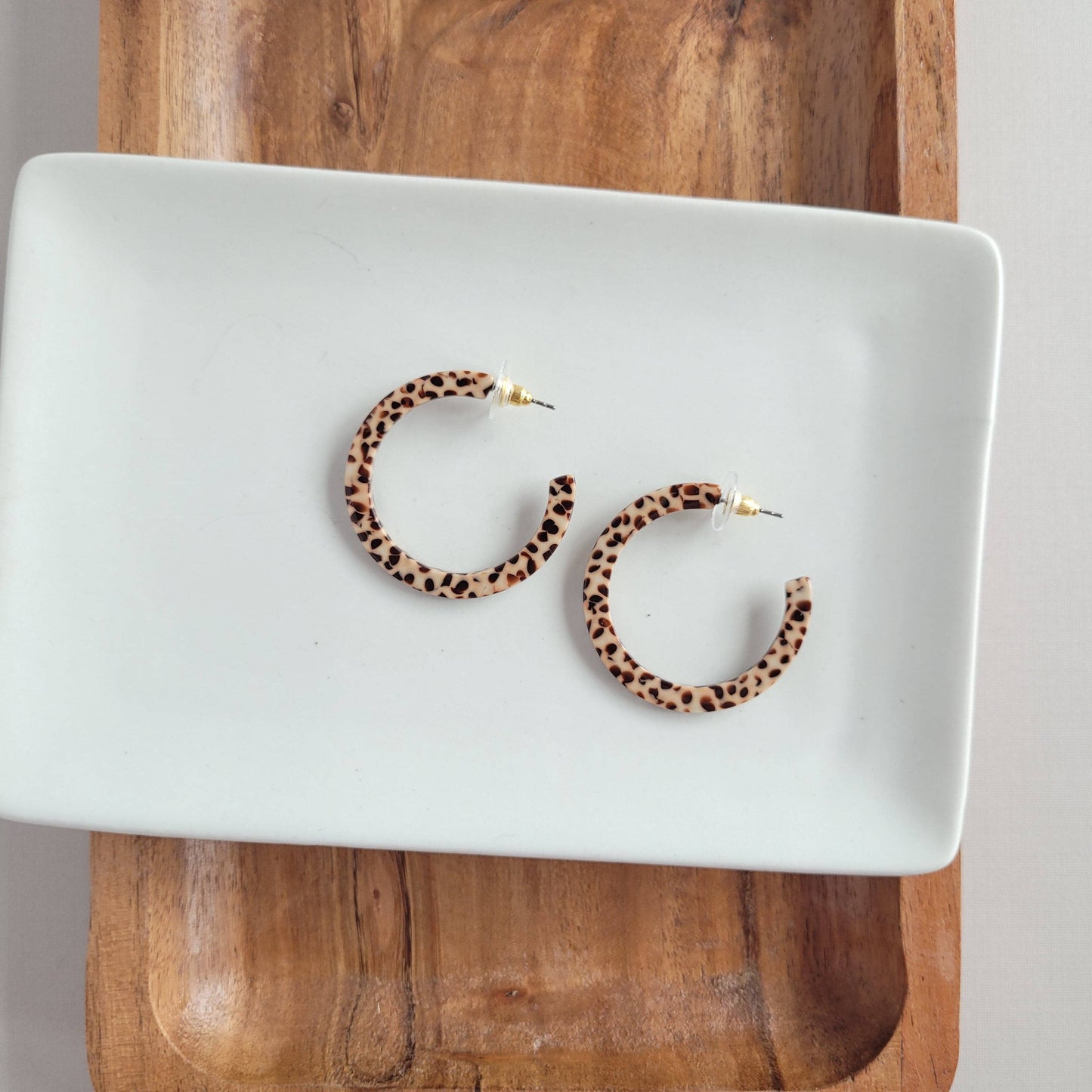 Camy Hoops - Brown Dot // Jewelry, Earrings, Fall
