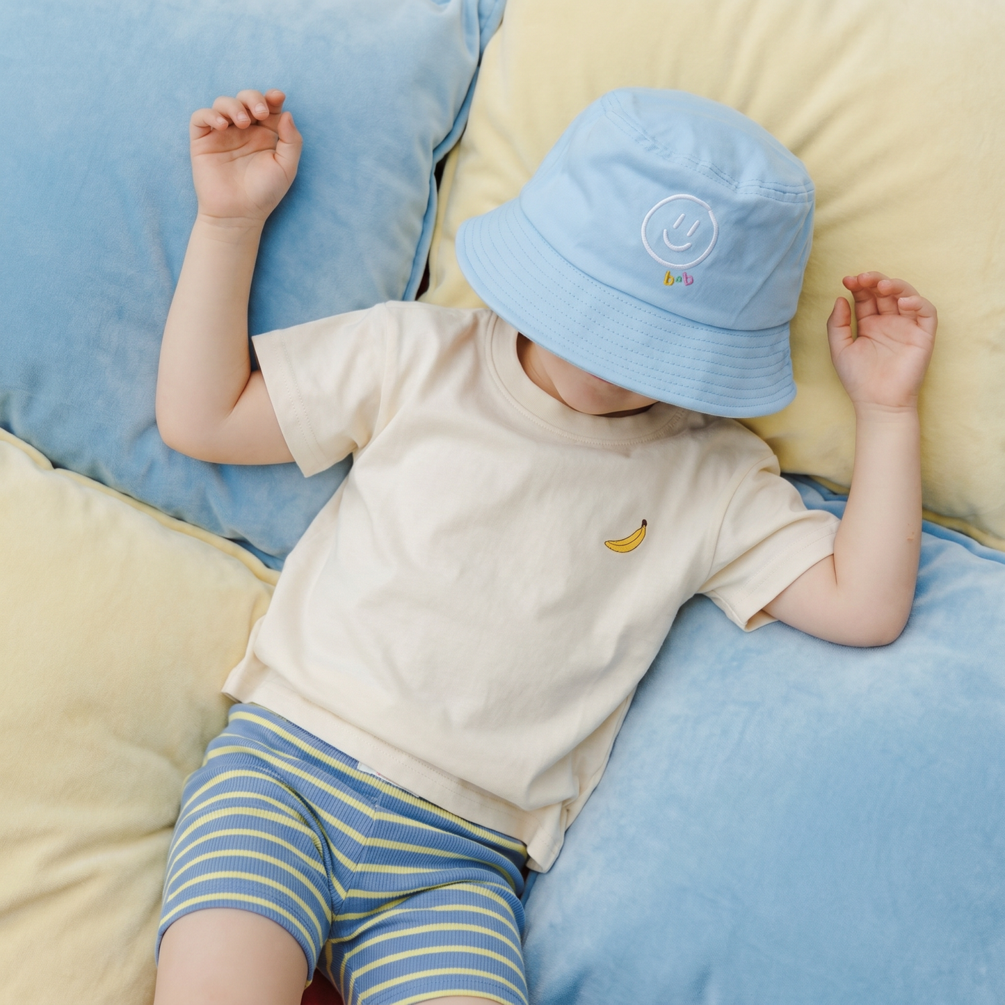 Smiley Cotton Twill Baby + Kids Bucket Hat