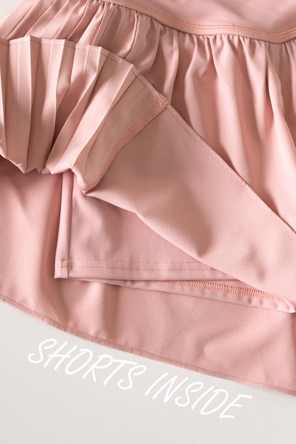 NP70970-Side Pleated Detail Activewear Shorts