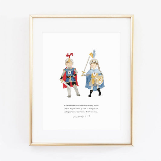 Ephesians 6:10-11 knights scripture print
