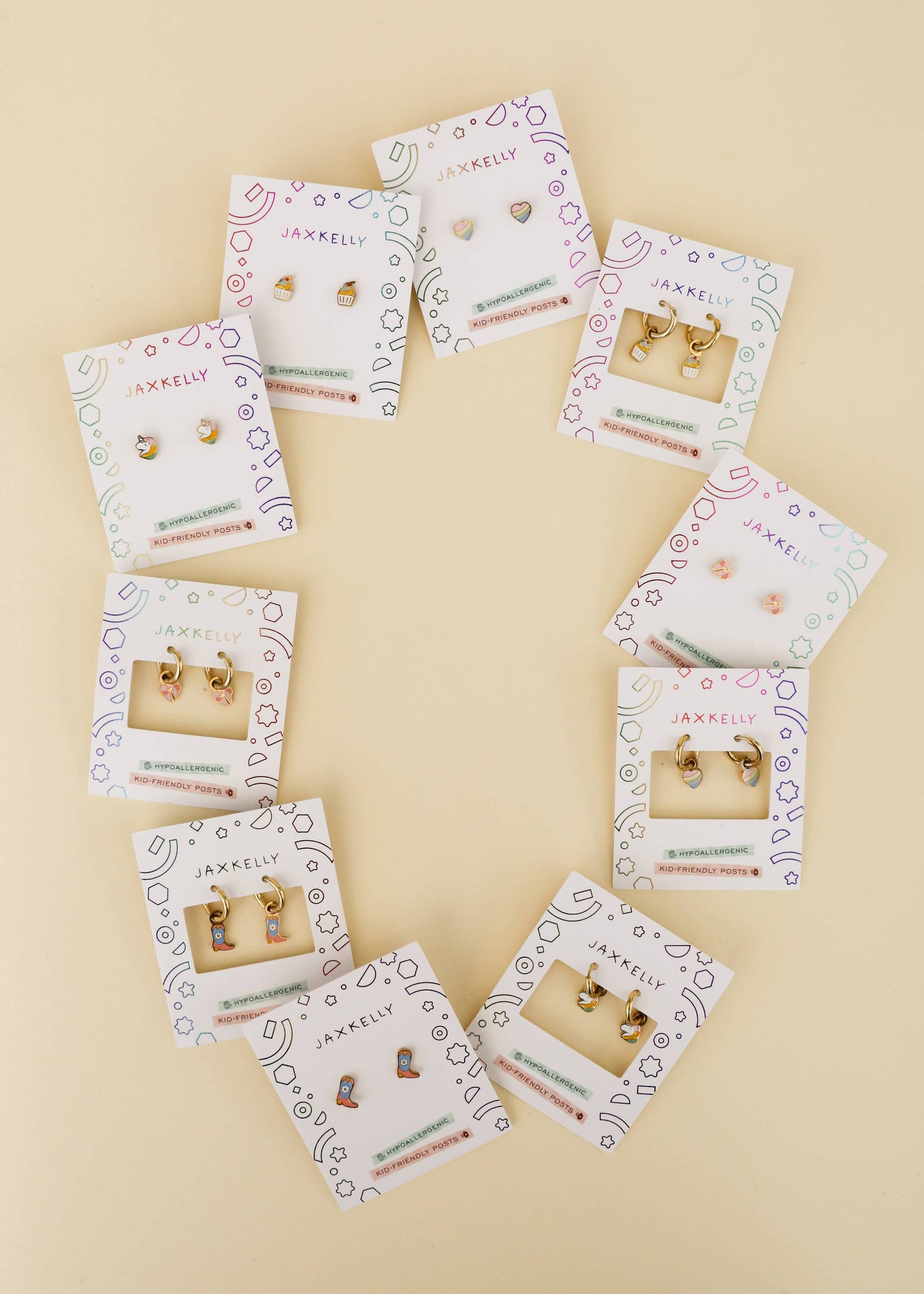 Cupcake Enamel Flat Back Kids Earrings