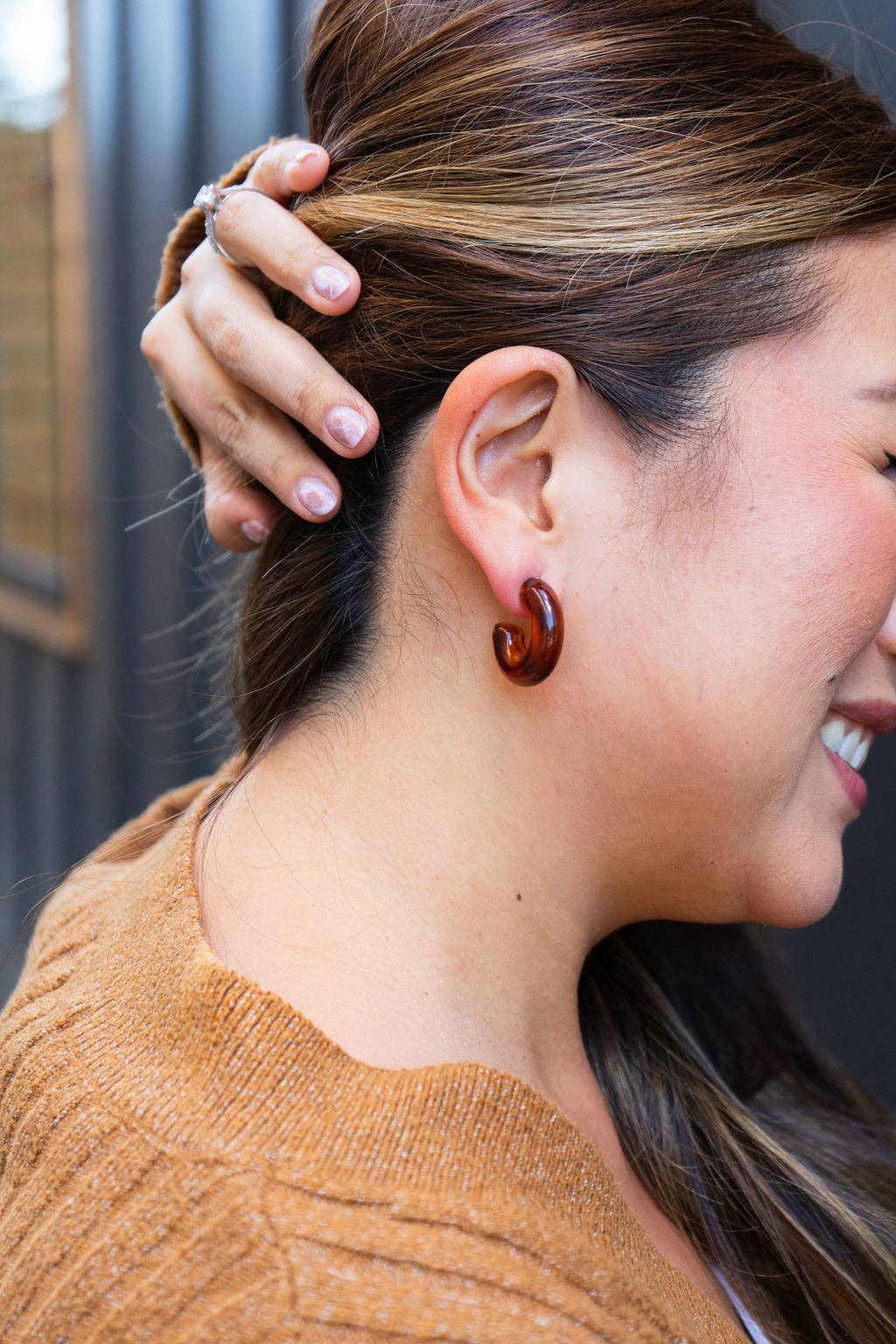 Chloe Hoops - Amber // Jewelry, Earrings, Fall