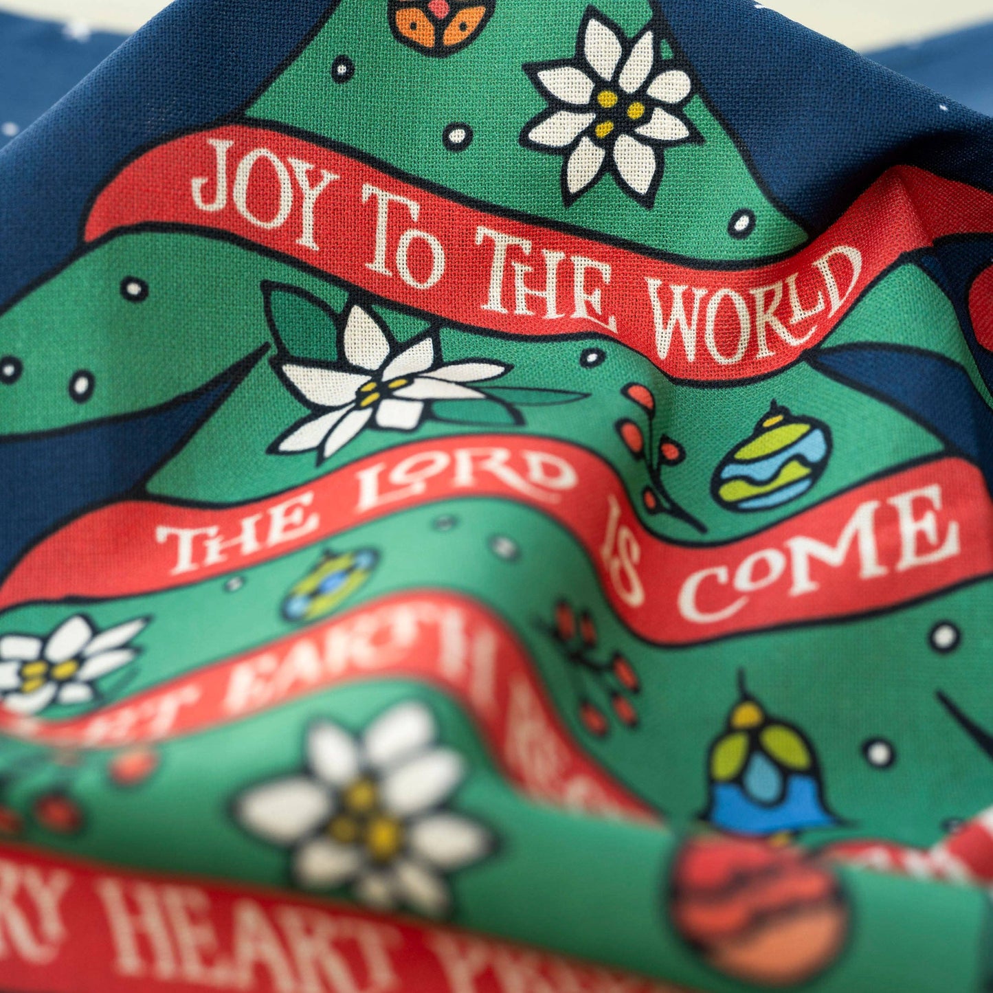 Joy To The World Christmas Tea Towel - Full Color