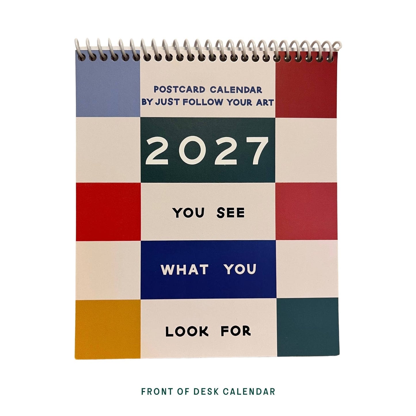 2027 Postcard Calendar | Monthly Desk Calendar With Easel