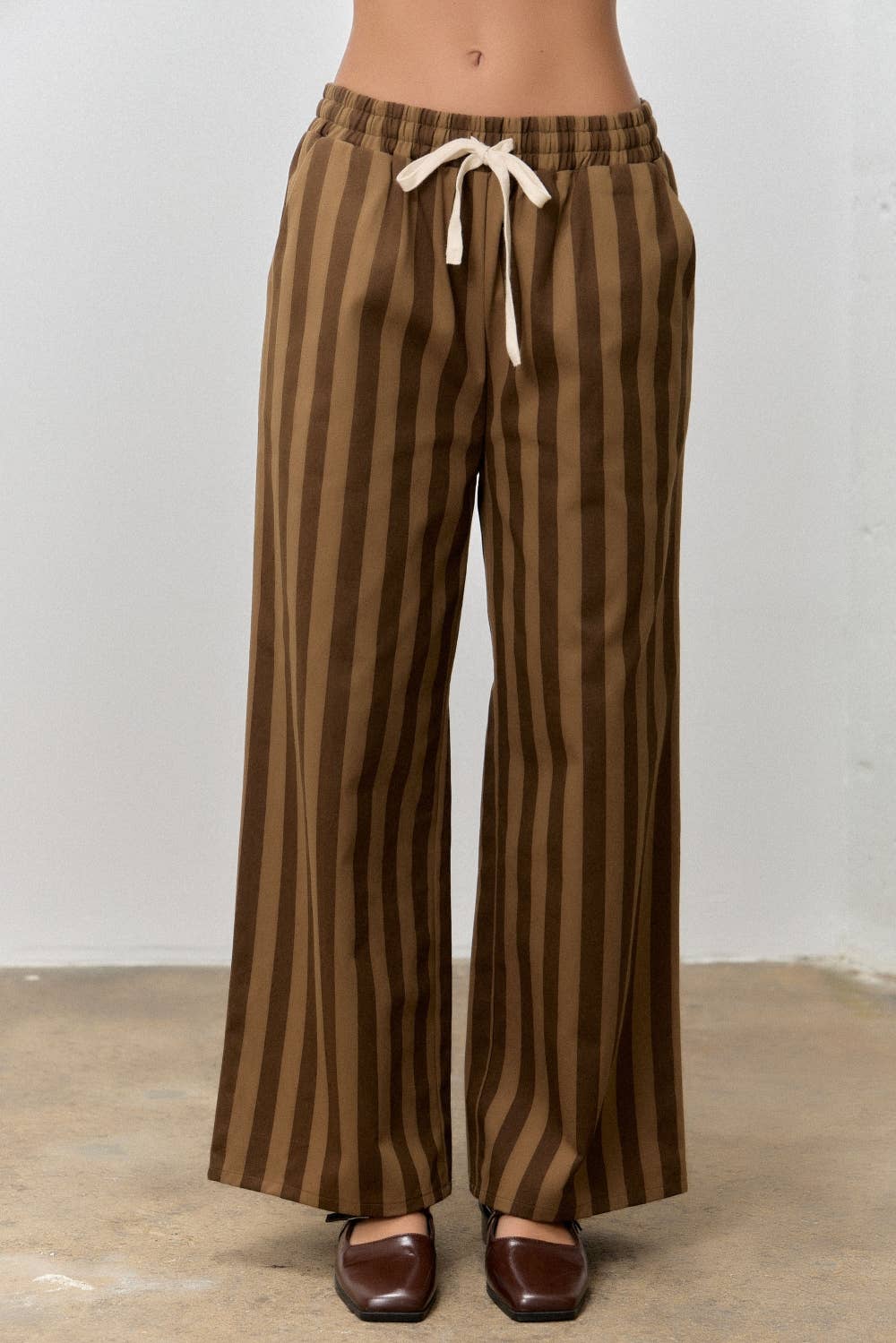 STRIPED DRAWSTRING PANTS