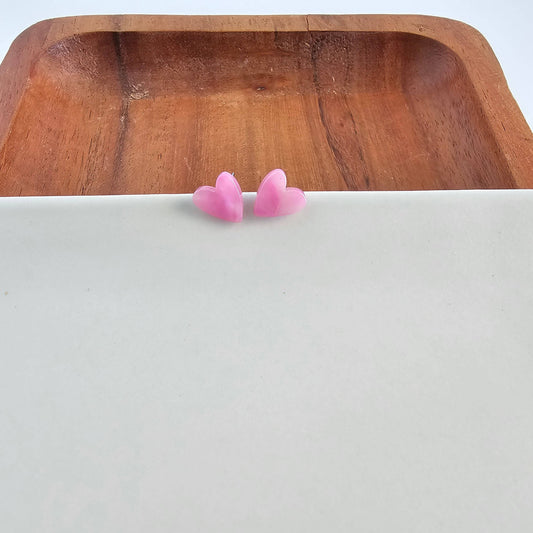 Hand Drawn Heart Studs - Bubblegum Bliss // Valentine's Day