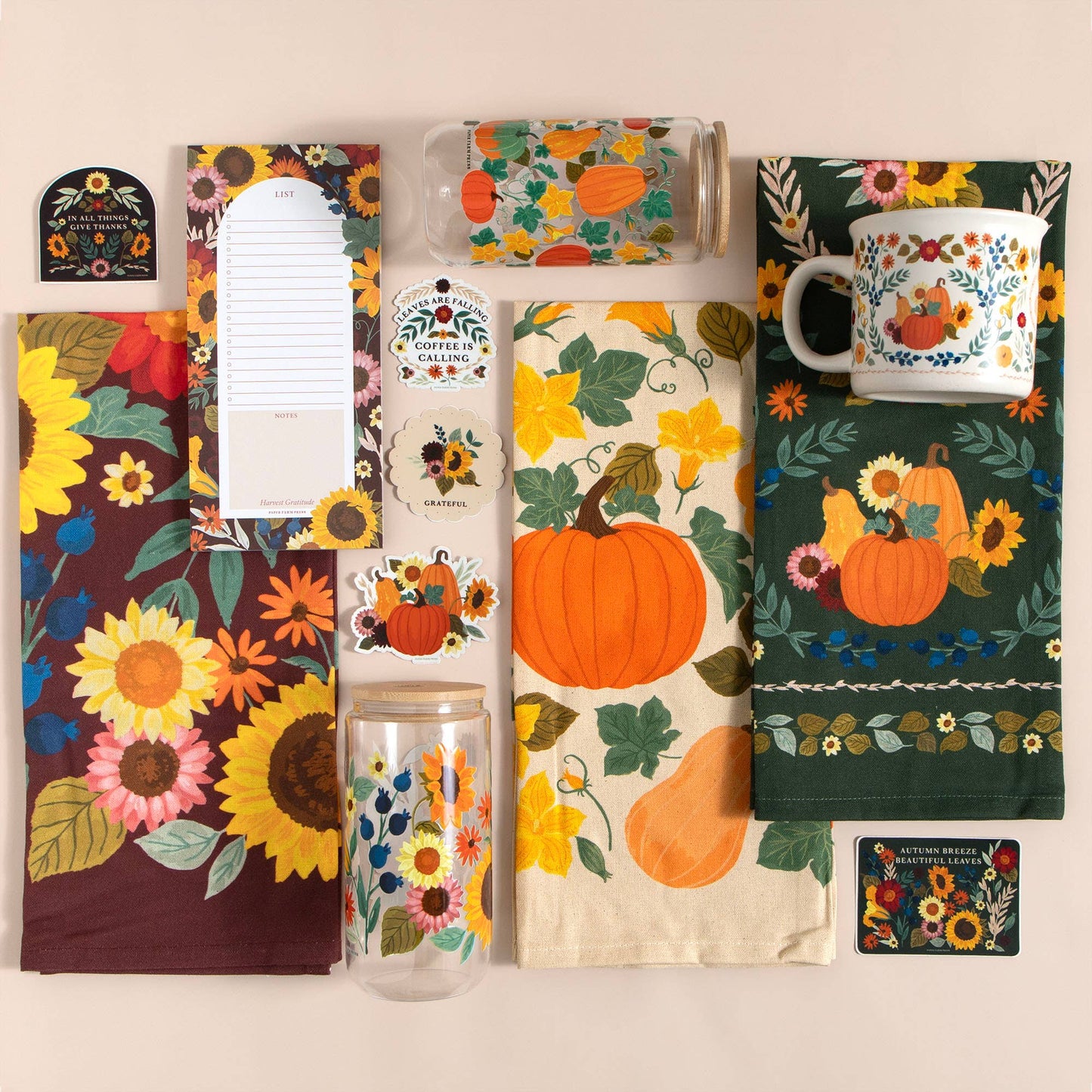 Pumpkin Floral Fall Decal Sticker
