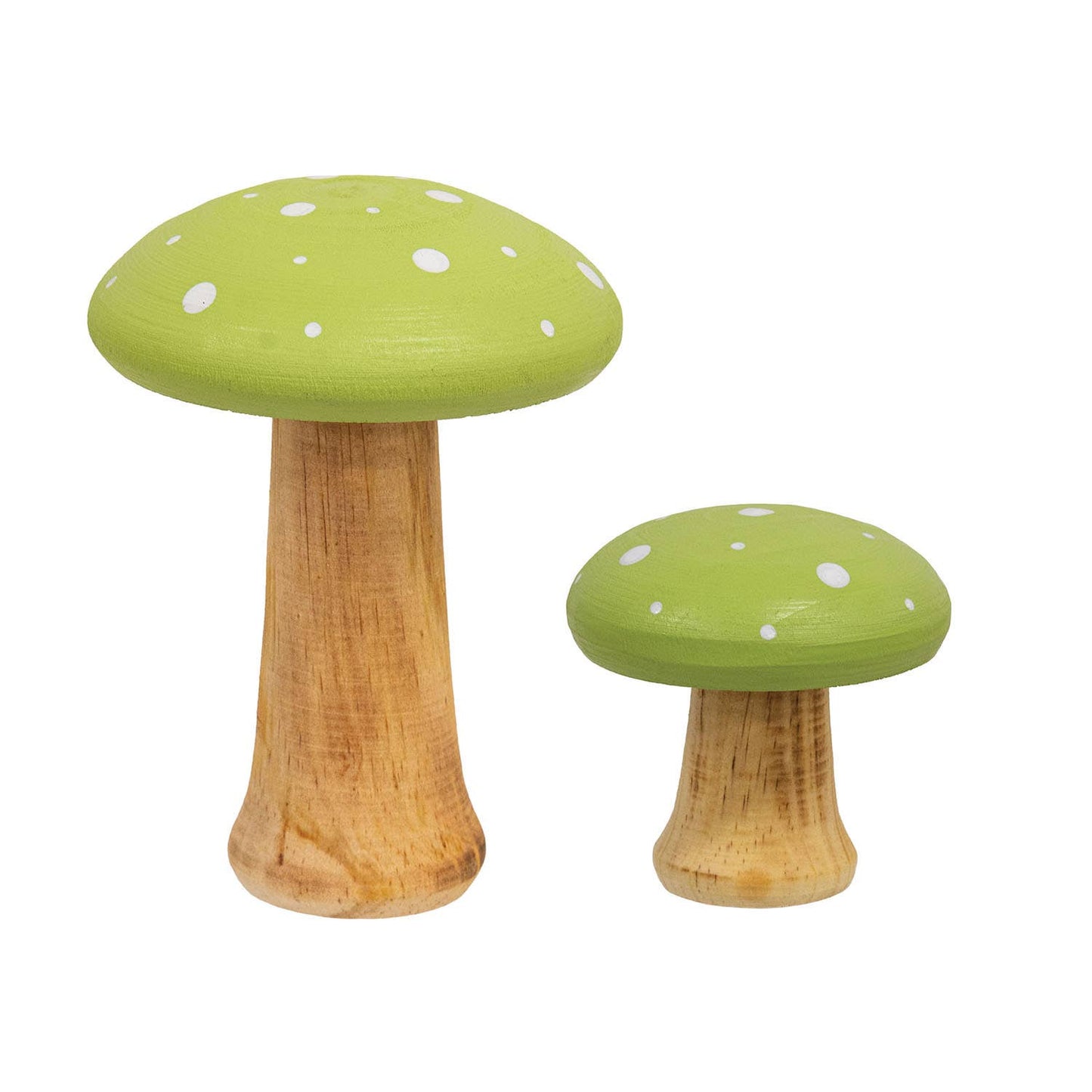 2/Set Green Wooden Mushrooms
