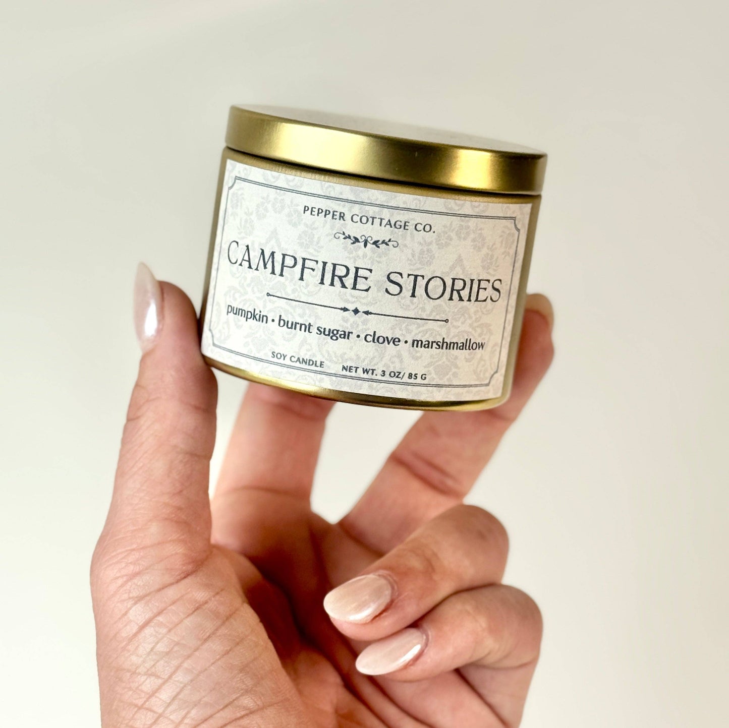Campfire Stories - Pumpkin, Burnt Sugar, Marshmallow, Clove 3 oz Soy Fall Candle