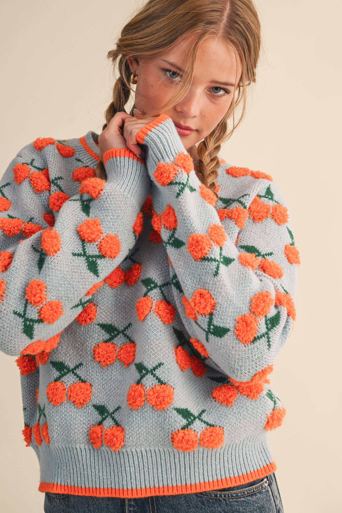 FUZZY CHERRY SWEATER